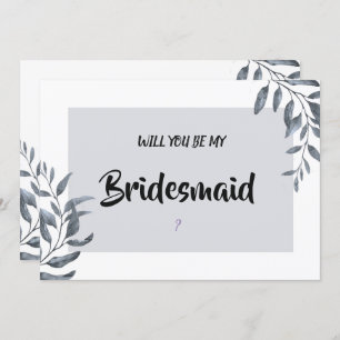 Invitación Dusty Blue Eucalyptus Bridesmaid