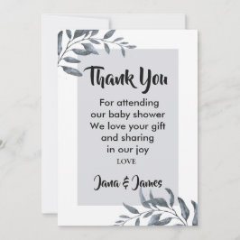 Invitación Dusty Blue Eucalyptus gracias