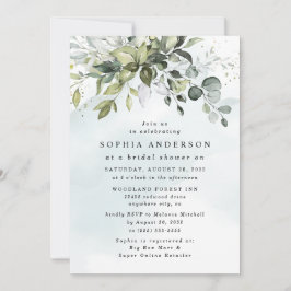 Invitación Dusty Blue Eucalyptus Greenery Boho Bridal Shower