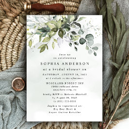 Invitación Dusty Blue Eucalyptus Greenery Boho Bridal Shower