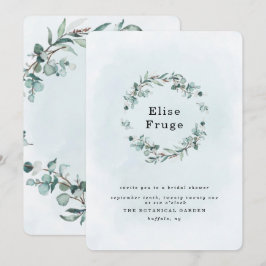 Invitación Dusty Blue Eucalyptus Greenery Bridal Shower