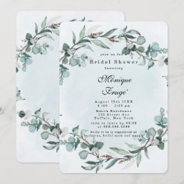Invitación Dusty Blue Eucalyptus Greenery Bridal Shower