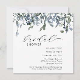 Invitación Dusty Blue Floral Greeneration Bridal Shower