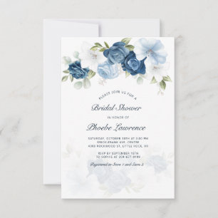 Invitación Dusty Blue Floral Greeneration Bridal Shower