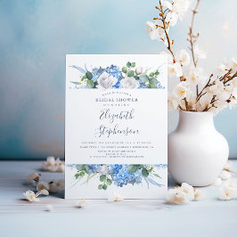 Invitación Dusty Blue Floral Greeneration Modern Bridal Showe