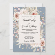 Dusty Blue Floral Rustic Boda