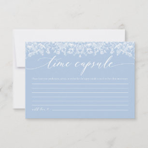 Invitación Dusty Blue Floral Time Capsule Bridal Shower Card