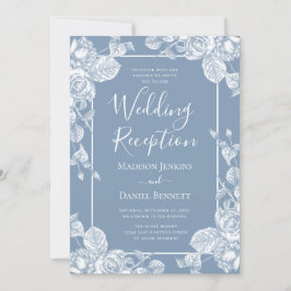 Invitación Dusty Blue Floral Wedding