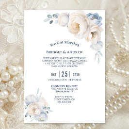 Invitación Dusty Blue Floral Wedding