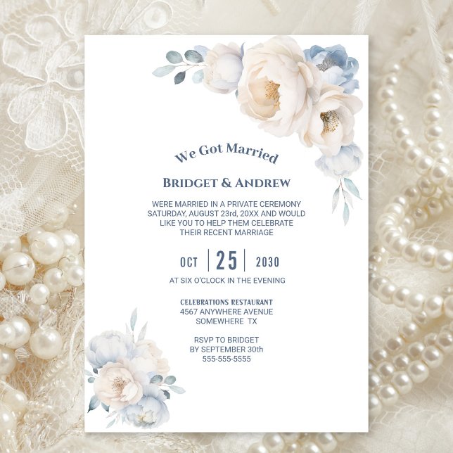 Invitación Dusty Blue Floral Wedding (Subido por el creador)