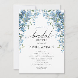Invitación Dusty Blue Floral Wisteria Bridal Shower