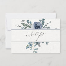 Dusty Blue Floral y Boda Gris RSVP