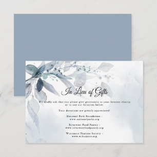 Invitación Dusty Blue Foliage Watercolor Gigante Solicitud 2