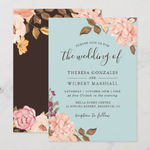 Invitación Dusty Blue French Countryside Rubor Floral Boda