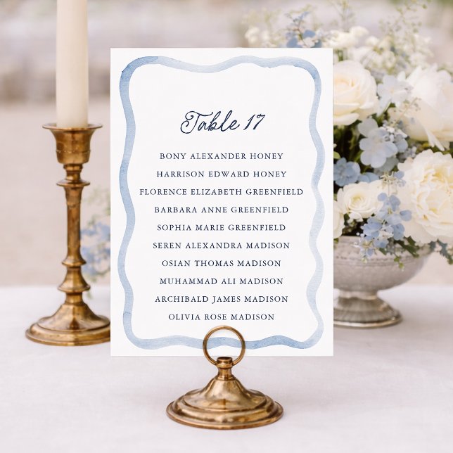 Invitación Dusty Blue French Estate Wedding Seating Card  (Subido por el creador)