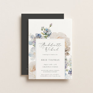 Invitación Dusty Blue Garden Floral Bachelorette Weekend