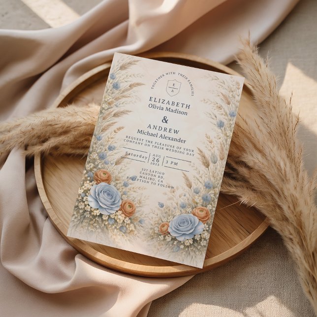 Invitación Dusty Blue Garden Wedding (Subido por el creador)
