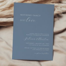 Invitación Dusty Blue Handscript Nada Lujoso Solo Amor 
