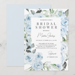 Invitación Dusty Blue Hydrangeas Bridal Shower