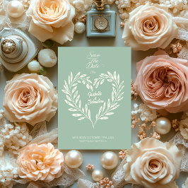 Invitación Dusty Blue & Ivory Heart Salven a la Boda de la fe