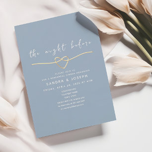 Invitación Dusty Blue La Noche Antes De La Cena Del Ensayo