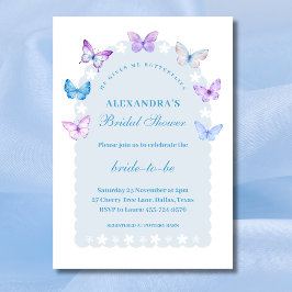 Invitación Dusty Blue, me da mariposas Bridal Shower