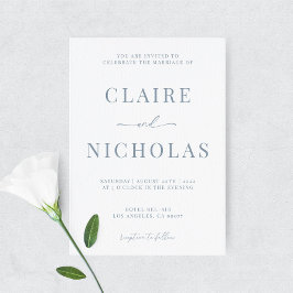Invitación Dusty Blue Modern Elegant Wedding Invitation