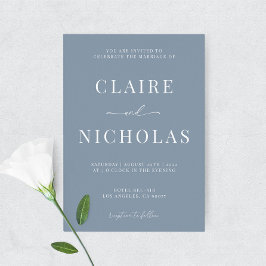 Invitación Dusty Blue Modern Elegant Wedding Invitation