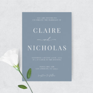 Invitación Dusty Blue Modern Elegant Wedding Invitation