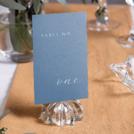 Invitación Dusty Blue Modern Minimal Table Number Card