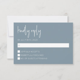 Invitación Dusty Blue Modern RSVP Card