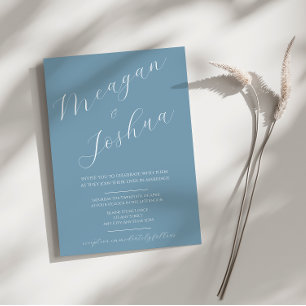 Invitación Dusty Blue Modern Spring Wedding Invitation