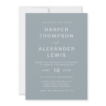Dusty Blue Modern Typography Boda