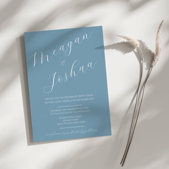Invitación Dusty Blue Modern Wedding Invitation (Subido por el creador)