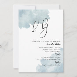 Invitación Dusty Blue Oh Boy Baby Shower