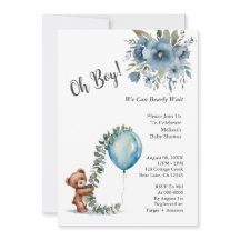 Dusty Blue Oh Boy Podemos Esperar Baby Shower