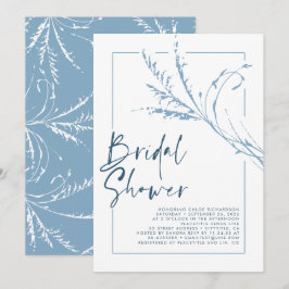 Invitación Dusty Blue Pampas Grass Moderno Boho Bridal Shower