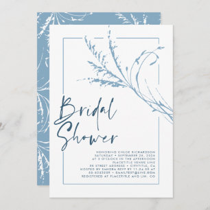 Invitación Dusty Blue Pampas Grass Moderno Boho Bridal Shower