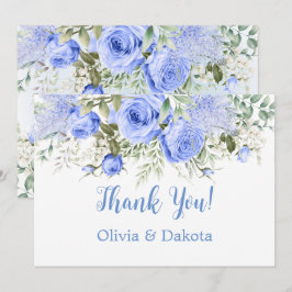 Invitación Dusty Blue Peony Blossom Moda Gracias Cartas