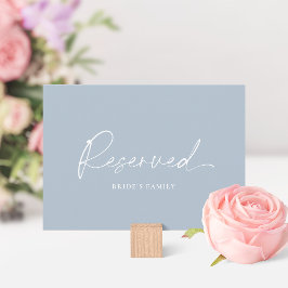 Invitación Dusty Blue Reserved Wedding Table Card