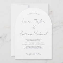 Invitación Dusty Blue Romantic Modern Arch Wedding Invitation