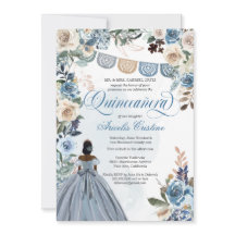 Dusty Blue Rosa Rustic Country Quinceañera