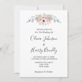 Invitación Dusty Blue Rustic Eucalyptus Greeneration Boda