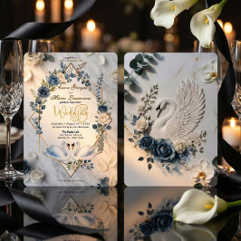 Invitación Dusty Blue Sage & Cream Geometric Wedding