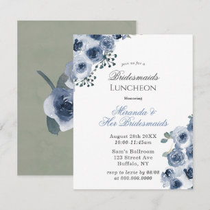 Invitación Dusty Blue Sage Peony Bridesmaids Luncheon