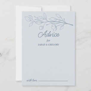 Invitación Dusty Blue Simple Boho Boda Floral Consejo