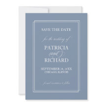 Dusty Blue Simple Elegant Save The Date