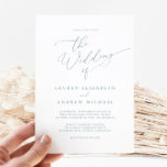 Invitación Dusty Blue Simple Elegant Wedding Invitation<br><div class="desc">Hermosa y polvorienta invitación a la boda minimalista azul. Personalizable completo con nombres,  fechas,  ubicación y colores para que coincidan con el tema boda.</div>
