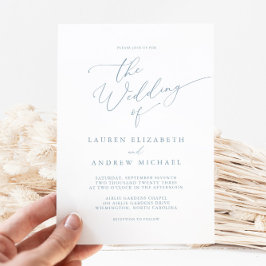 Invitación Dusty Blue Simple Elegant Wedding Invitation