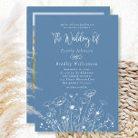 Invitación Dusty Blue Simple Wildflower Floral Photo Boda<br><div class="desc">Esta minimalista invitación a una boda floral con flores silvestres es elegante y sencilla. Esta suite azul polvorienta se verá hermosa con un simple espanto de bebe o con un ramo de flores de colores. El código QR facilita a los clientes la obtención de los detalles de su día especial...</div>
